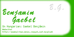 benjamin gaebel business card